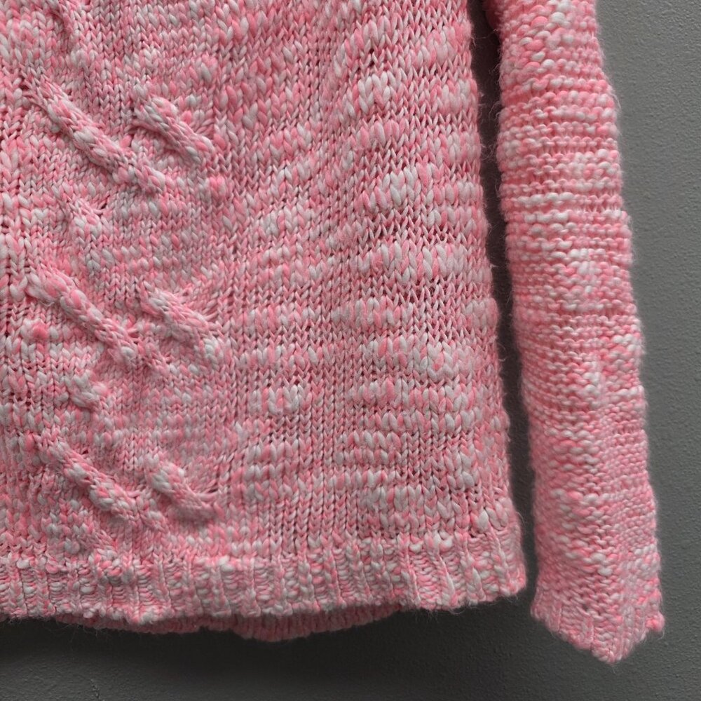 Aeropostale Sweater Womens Large Pink Wool Blend Cable Knit Chunky Pullover - Picture 3 of 10